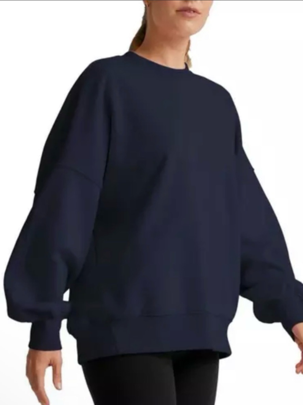 Beyond Yoga women’s Navy Sweatshirt size small CURRENTLY ONLINE $118 Msrp